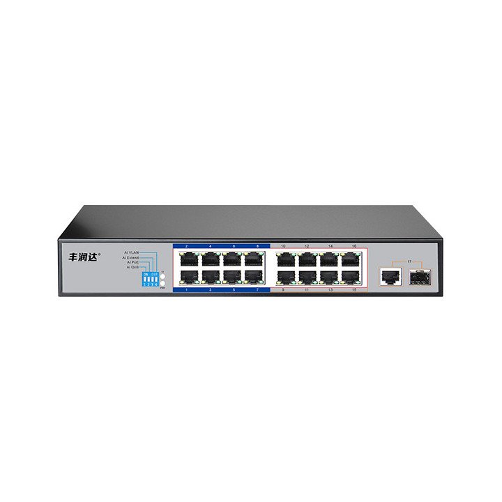 Hored AI6016 - Smart Switch Poe a 18 Porte, 16 Porte Poe, 1 Porta SFP, 802.3af, 802.3at, 48 V, 150 W