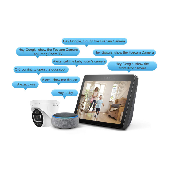 Foscam T8EP - Telecamera PoE da esterno, 8.0 Megapixel, WDR, 108°, Visione notturna a colori + IR, Audio, Sirena