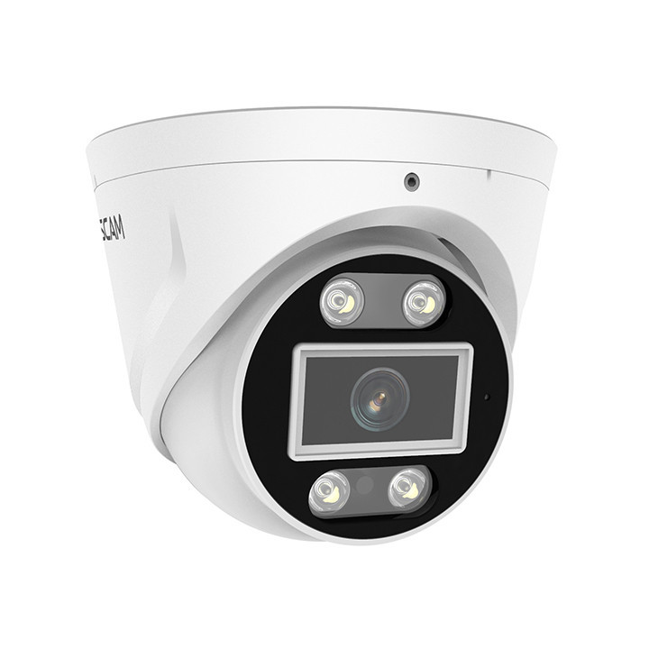 Foscam T8EP - Telecamera PoE da esterno, 8.0 Megapixel, WDR, 108°, Visione notturna a colori + IR, Audio, Sirena