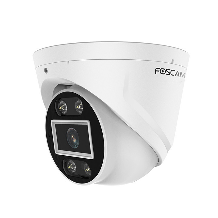Foscam T8EP - Telecamera PoE da esterno, 8.0 Megapixel, WDR, 108°, Visione notturna a colori + IR, Audio, Sirena