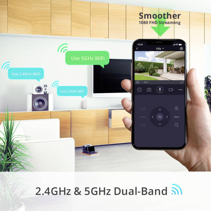 Foscam C8M - Telecamera Wi-Fi Dual Band, 8.0 Megapixel, HDR, Audio, Visione notturna, Human Detection, Alexa, Google Home