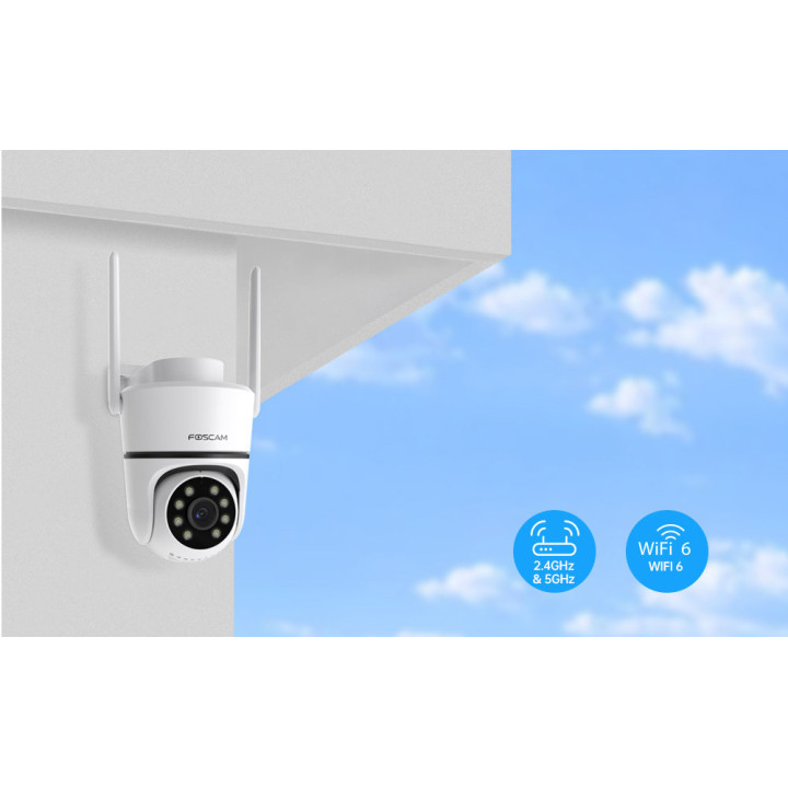 Foscam PD5 - Telecamera Wi-Fi Dual Band, Motorizzata, 5.0 Megapixel, WDR, Visione notturna 20 metri, Alexa, Google Home