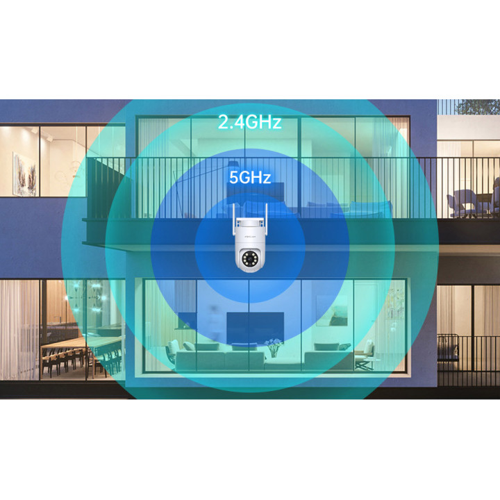 Foscam PD8 - Telecamera Wi-Fi Dual Band, Motorizzata, 8.0 Megapixel, WDR, Visione notturna 20 metri, Alexa, Google Home