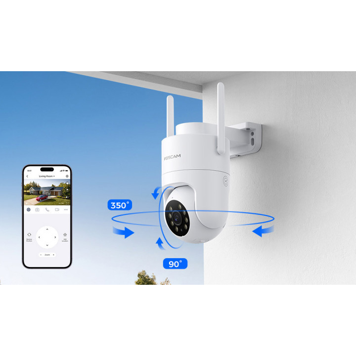 Foscam PD8 - Telecamera Wi-Fi Dual Band, Motorizzata, 8.0 Megapixel, WDR, Visione notturna 20 metri, Alexa, Google Home