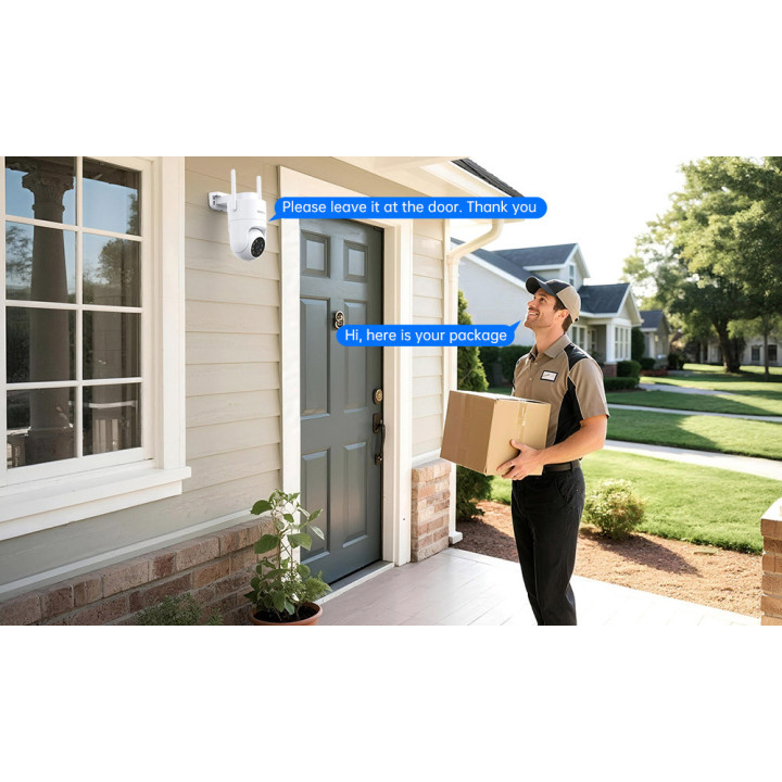 Foscam PD8 - Telecamera Wi-Fi Dual Band, Motorizzata, 8.0 Megapixel, WDR, Visione notturna 20 metri, Alexa, Google Home
