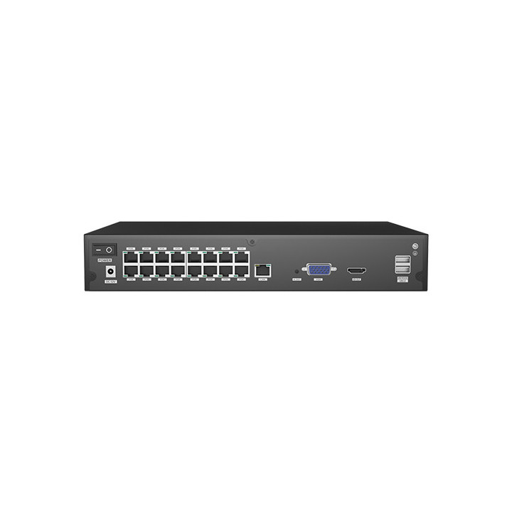 Foscam FNA216HE - Registratore NVR 16 canali con PoE Switch integrato, 4K 8.0 Megapixel, H.264+, 2x HDD fino a 16 TB, ONVIF, P2P