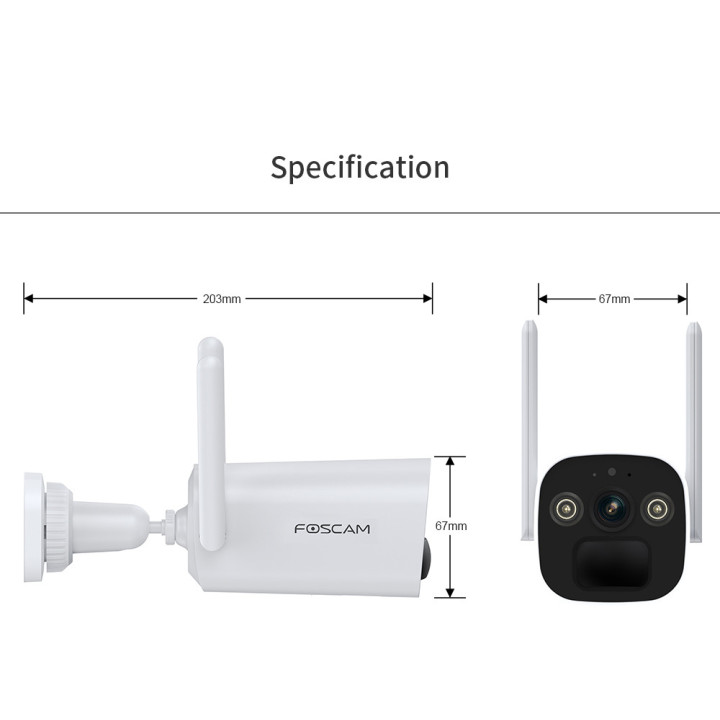 Foscam BP4 - Telecamera Wi-Fi a batteria con pannello solare, 4.0 Megapixel, 104°, Audio, PIR, Visione notturna a colori, Sirena