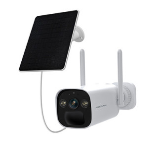 Foscam BP4 - Telecamera Wi-Fi a batteria con pannello solare, 4.0 Megapixel, 104°, Audio, PIR, Visione notturna a colori, Sirena